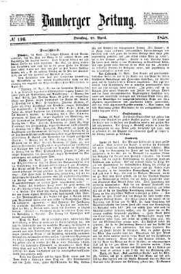 Bamberger Zeitung Dienstag 27. April 1858