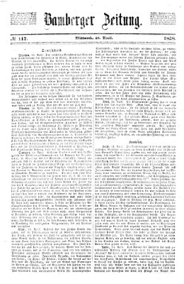 Bamberger Zeitung Mittwoch 28. April 1858