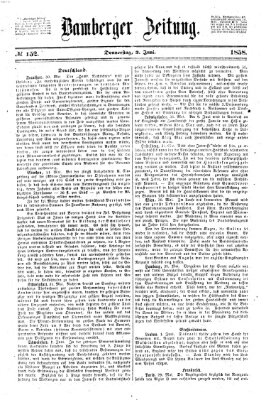 Bamberger Zeitung Donnerstag 3. Juni 1858