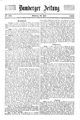 Bamberger Zeitung Sonntag 20. Juni 1858