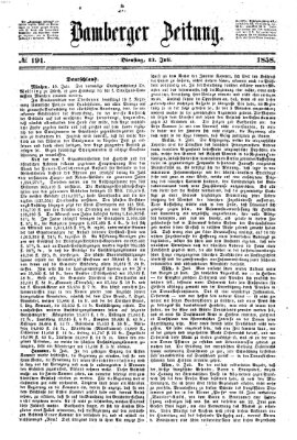 Bamberger Zeitung Dienstag 13. Juli 1858