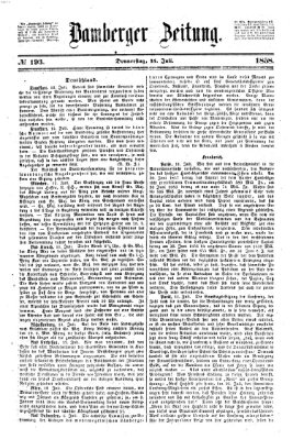 Bamberger Zeitung Donnerstag 15. Juli 1858