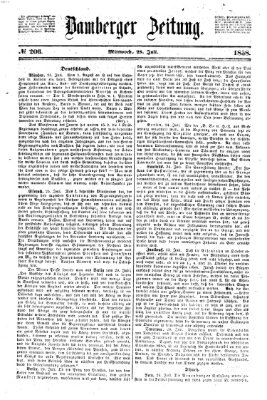 Bamberger Zeitung Mittwoch 28. Juli 1858