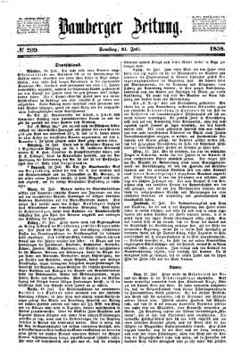 Bamberger Zeitung Samstag 31. Juli 1858