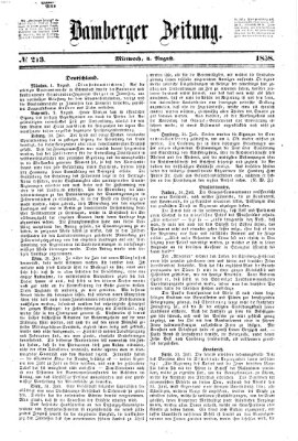 Bamberger Zeitung Mittwoch 4. August 1858