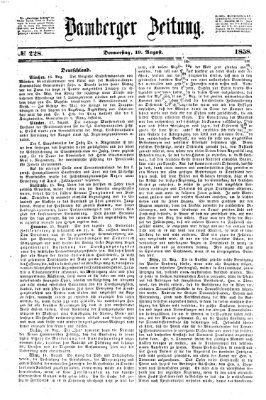 Bamberger Zeitung Donnerstag 19. August 1858