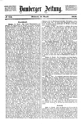 Bamberger Zeitung Mittwoch 25. August 1858