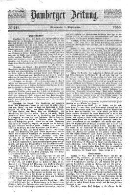 Bamberger Zeitung Mittwoch 1. September 1858