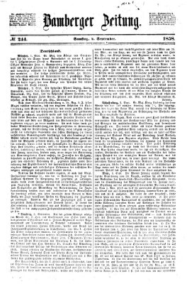 Bamberger Zeitung Samstag 4. September 1858