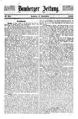 Bamberger Zeitung Samstag 11. September 1858