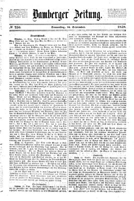 Bamberger Zeitung Donnerstag 16. September 1858