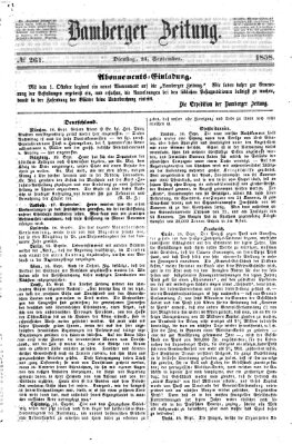 Bamberger Zeitung Dienstag 21. September 1858