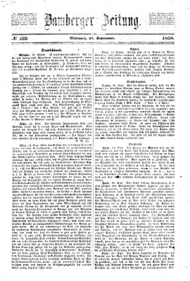 Bamberger Zeitung Mittwoch 29. September 1858