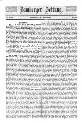 Bamberger Zeitung Donnerstag 30. September 1858