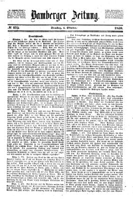 Bamberger Zeitung Dienstag 5. Oktober 1858