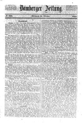 Bamberger Zeitung Mittwoch 20. Oktober 1858