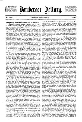 Bamberger Zeitung Samstag 4. Dezember 1858