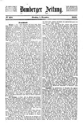 Bamberger Zeitung Dienstag 7. Dezember 1858