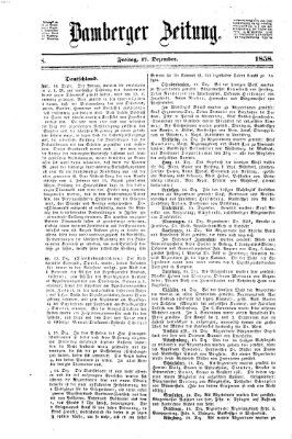 Bamberger Zeitung Freitag 17. Dezember 1858