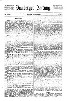 Bamberger Zeitung Samstag 18. Dezember 1858