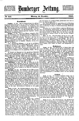 Bamberger Zeitung Montag 20. Dezember 1858