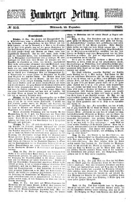 Bamberger Zeitung Mittwoch 22. Dezember 1858