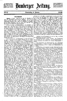 Bamberger Zeitung Donnerstag 6. Januar 1859