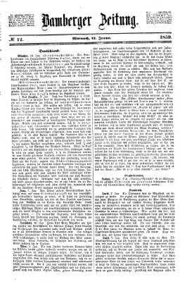 Bamberger Zeitung Mittwoch 12. Januar 1859