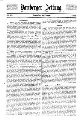 Bamberger Zeitung Donnerstag 20. Januar 1859