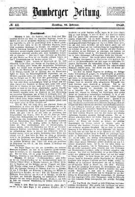 Bamberger Zeitung Samstag 12. Februar 1859