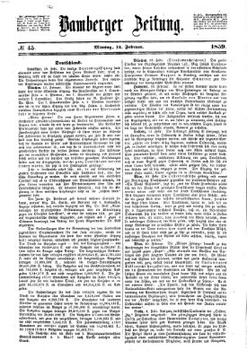 Bamberger Zeitung Montag 14. Februar 1859