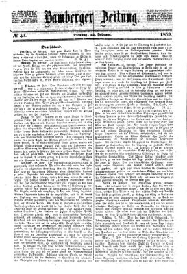 Bamberger Zeitung Dienstag 22. Februar 1859