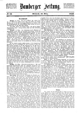 Bamberger Zeitung Mittwoch 30. März 1859