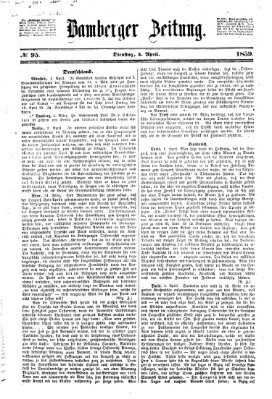 Bamberger Zeitung Dienstag 5. April 1859