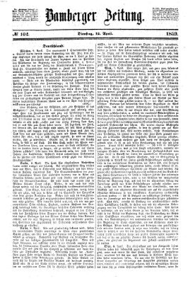 Bamberger Zeitung Dienstag 12. April 1859