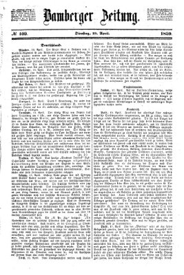 Bamberger Zeitung Dienstag 19. April 1859