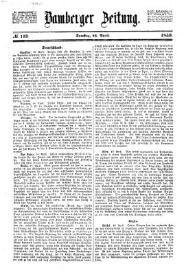 Bamberger Zeitung Samstag 23. April 1859