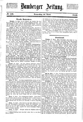 Bamberger Zeitung Donnerstag 28. April 1859