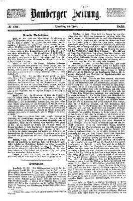 Bamberger Zeitung Dienstag 12. Juli 1859