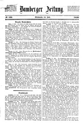 Bamberger Zeitung Mittwoch 13. Juli 1859