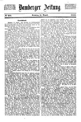 Bamberger Zeitung Sonntag 21. August 1859