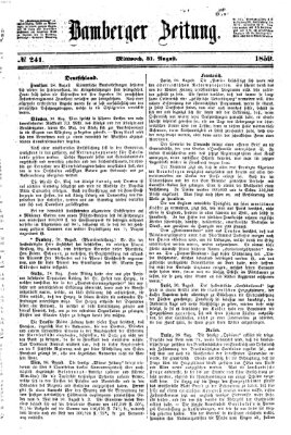 Bamberger Zeitung Mittwoch 31. August 1859