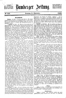 Bamberger Zeitung Sonntag 11. September 1859