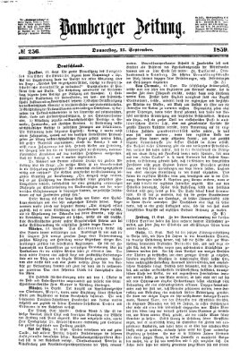 Bamberger Zeitung Donnerstag 15. September 1859