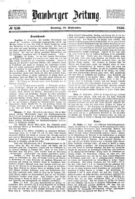 Bamberger Zeitung Sonntag 18. September 1859