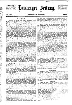 Bamberger Zeitung Mittwoch 28. September 1859