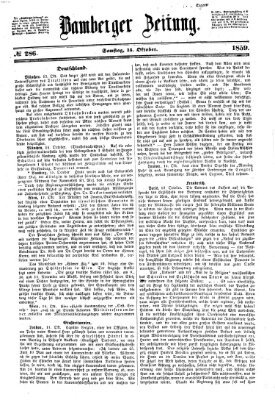 Bamberger Zeitung Samstag 15. Oktober 1859