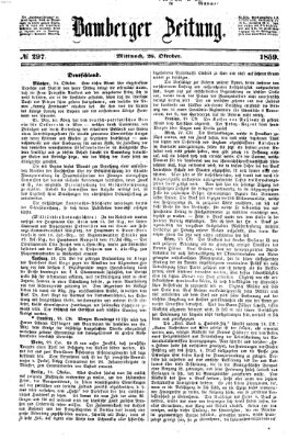 Bamberger Zeitung Mittwoch 26. Oktober 1859