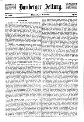 Bamberger Zeitung Mittwoch 2. November 1859