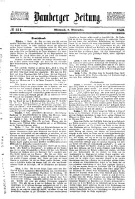 Bamberger Zeitung Mittwoch 9. November 1859